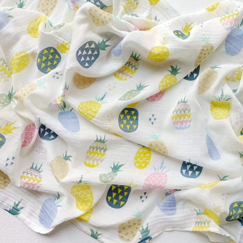 New baby pure cotton gauze wrap (emerald green Q pineapple spun yarn 110x110cm)