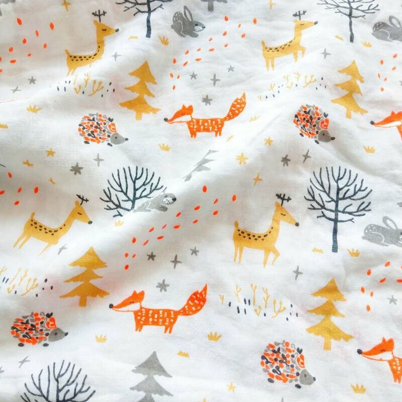 New baby pure cotton gauze wrap (brown sika deer spun gauze 110x110cm)