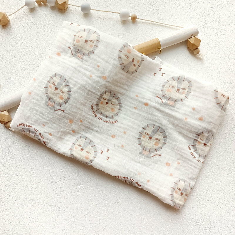 New baby cotton gauze wrap (dark purple Q lion gauze 70x70cm)