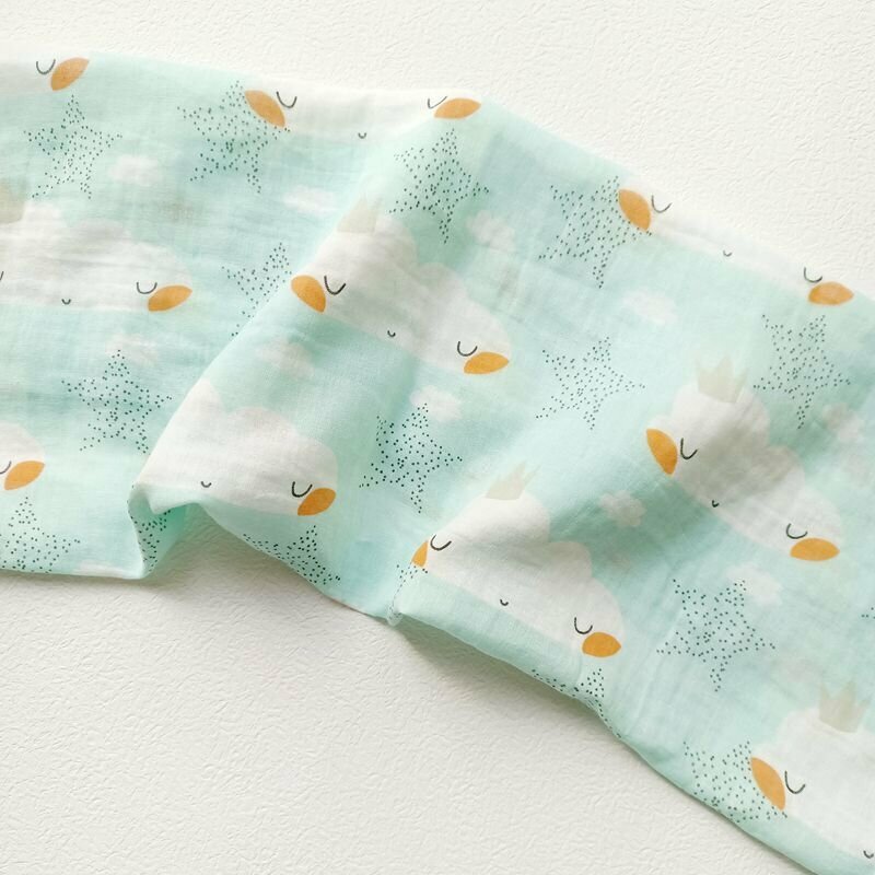 Hot selling baby pure cotton gauze wrap (sky blue Yunyunxing yarn 110x110cm)
