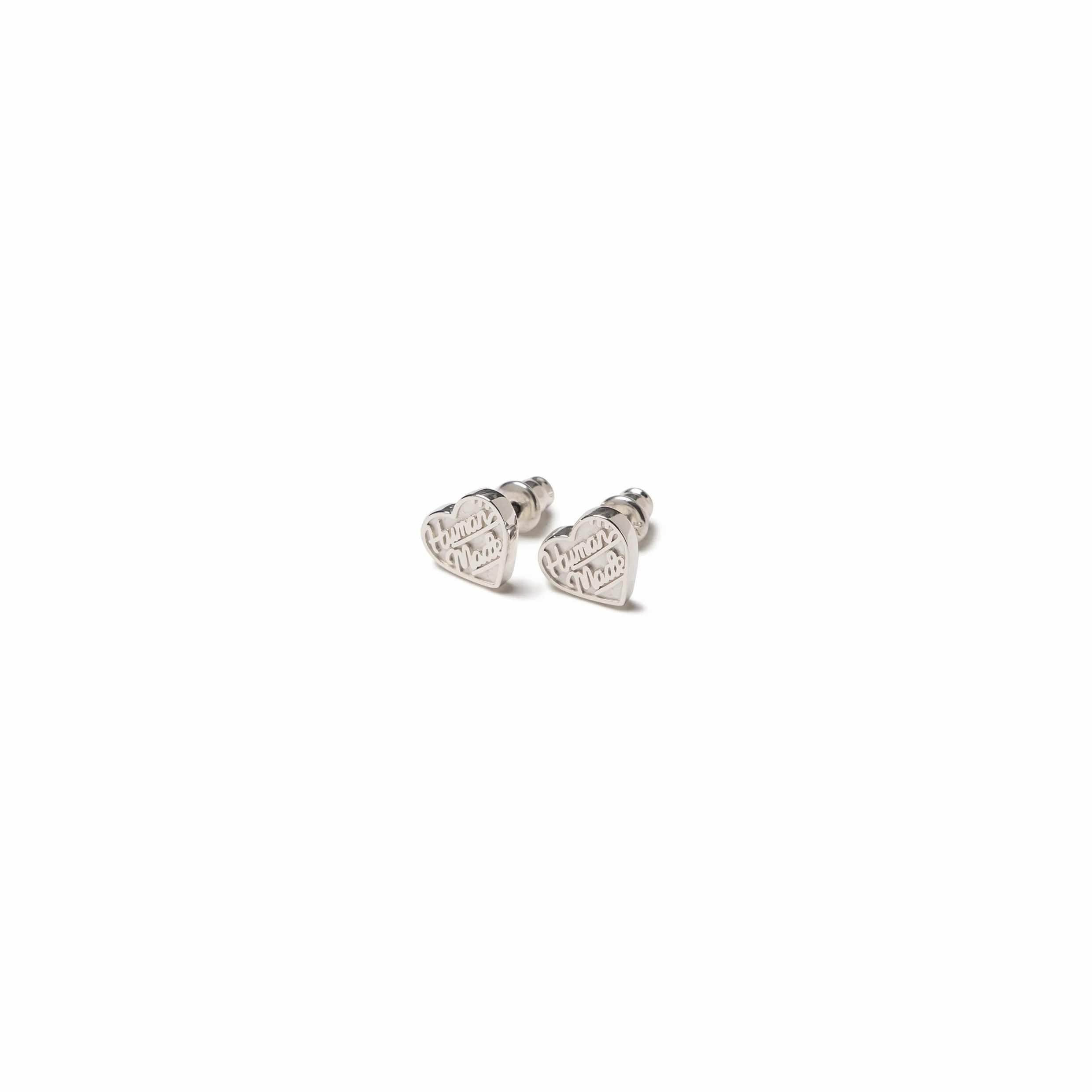 Human Made Heart Silver Earring (2Colors）