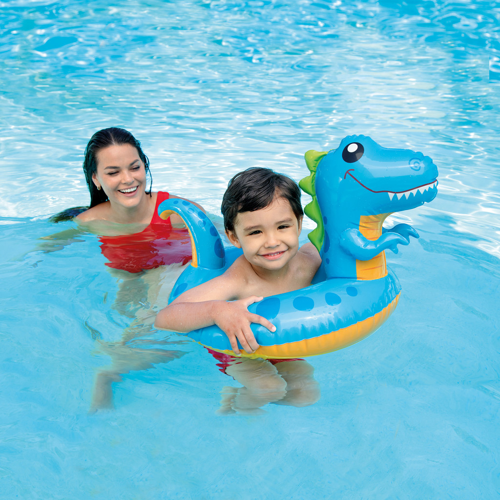 動物造型充氣泳圈水泡 - 藍