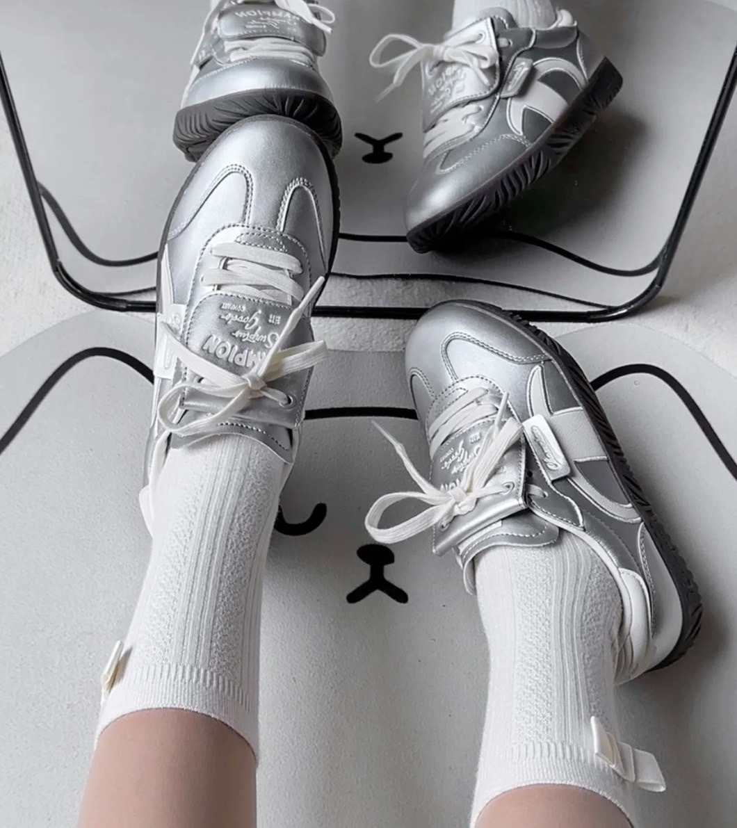 champion essentials champ t-traine 復古 銀色 德訓鞋