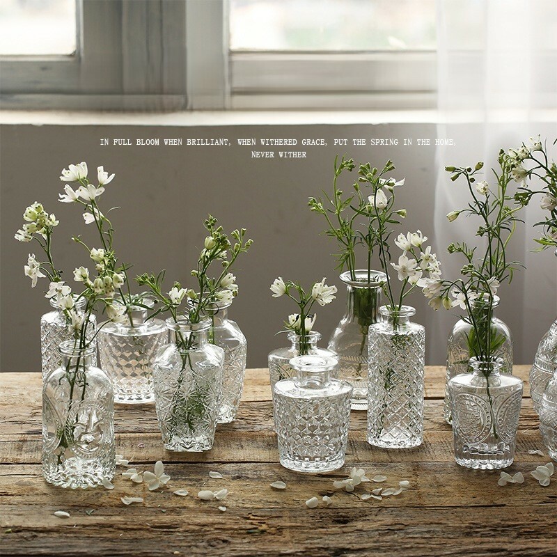 《1437》法式復古浮雕玻璃花瓶