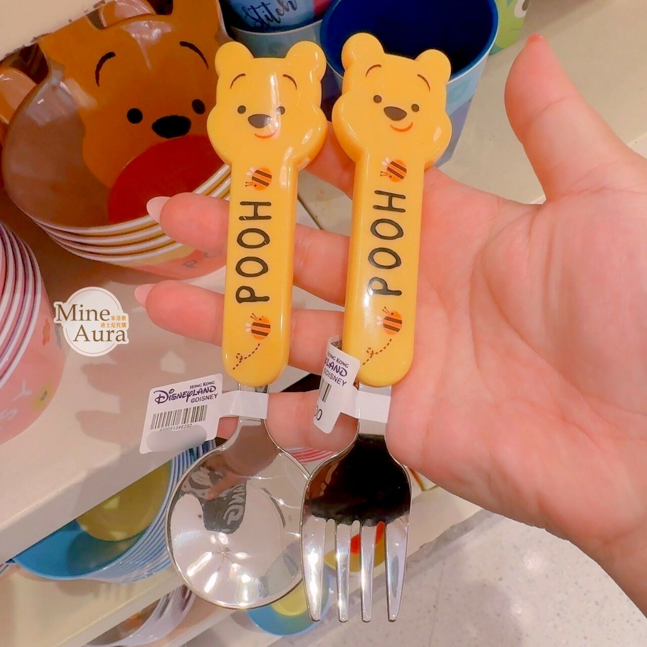小熊維尼 Winnie the Pooh 兒童 餐具 造型碗/叉子/湯匙 -香港迪士尼樂園
