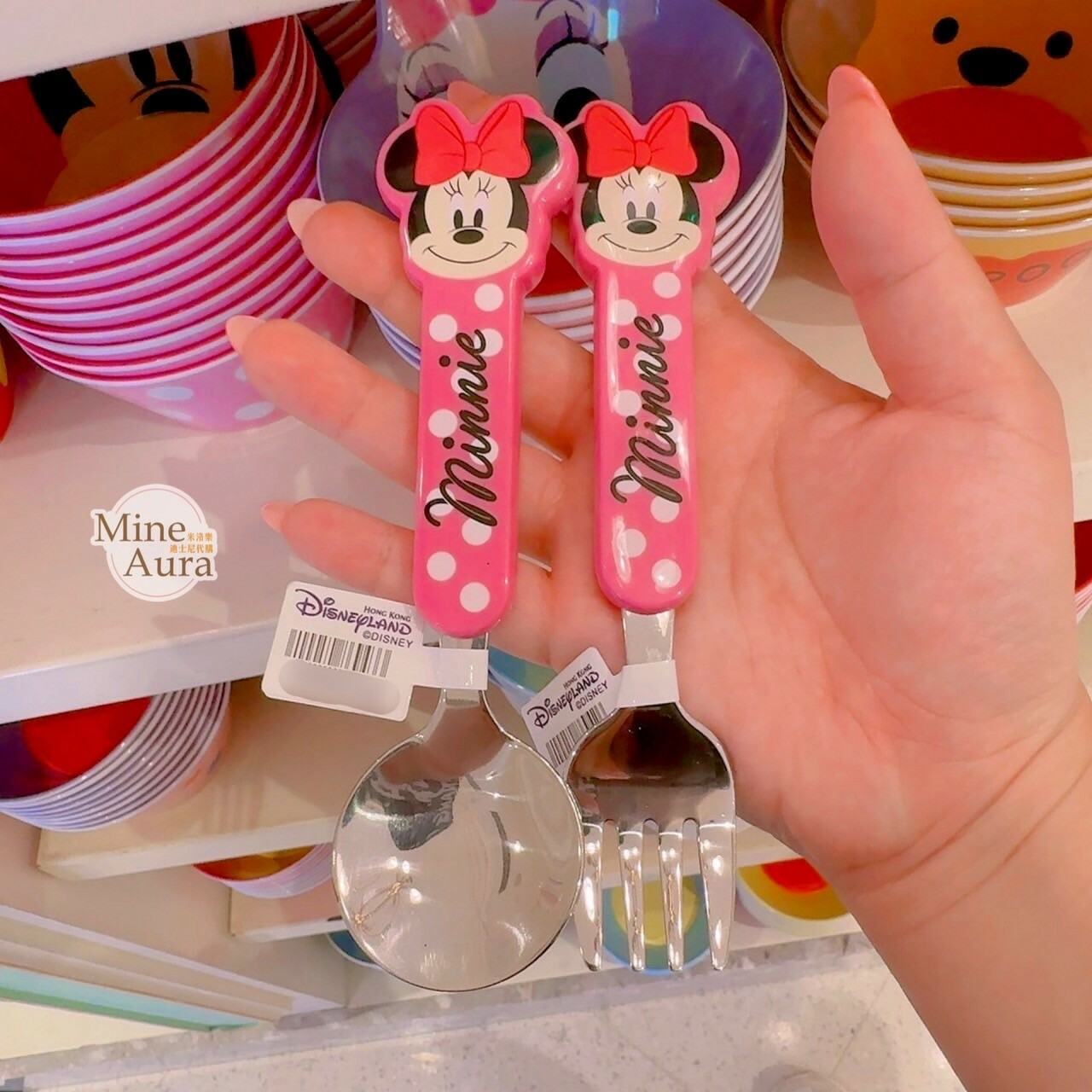 米妮 Minnie 兒童 餐具 造型碗/叉子/湯匙 -香港迪士尼樂園
