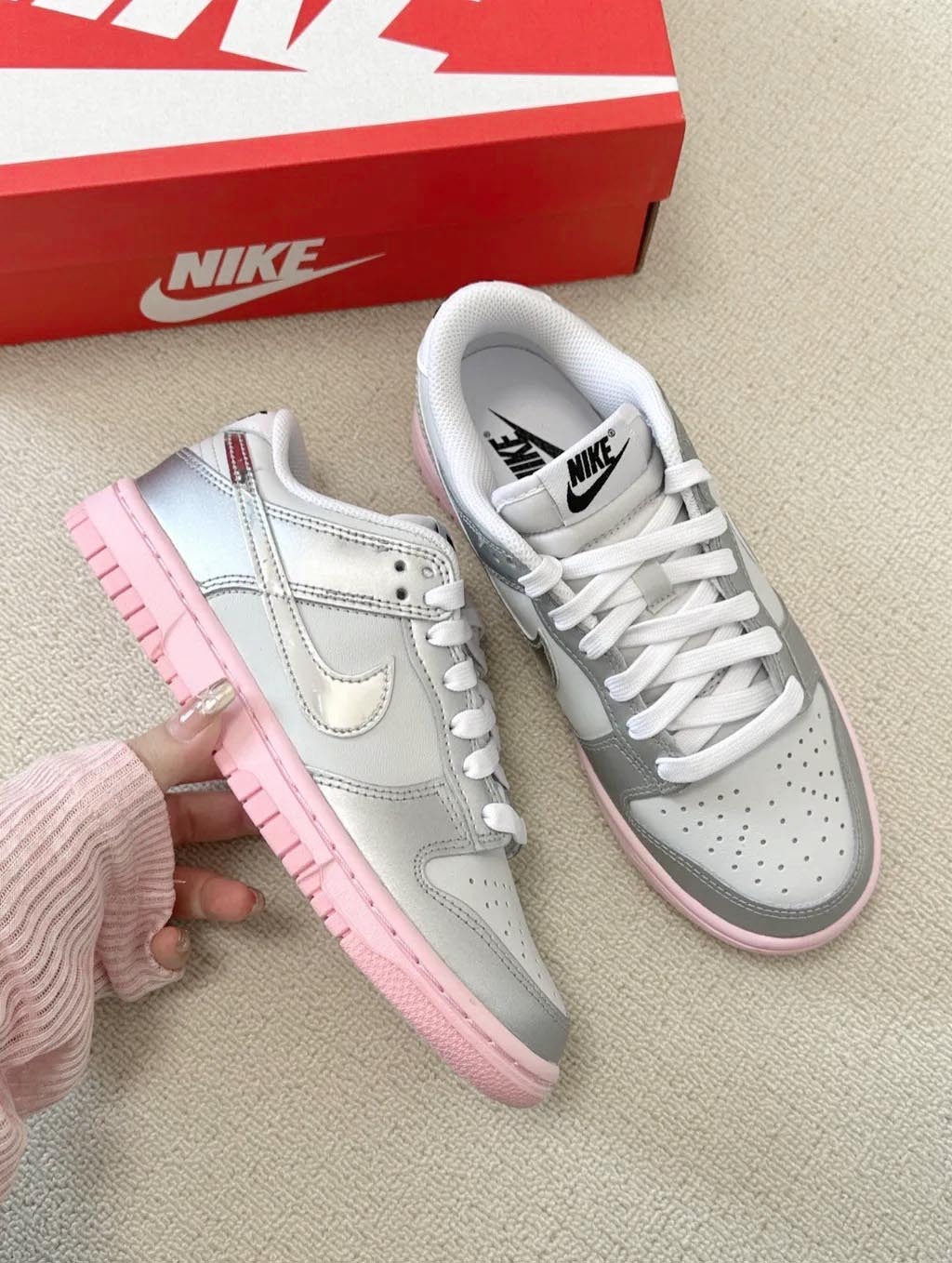 <美式甜心💕> Nike Dunk Low LX “Metallic Silver” 電鍍粉 金屬銀 HM3698006