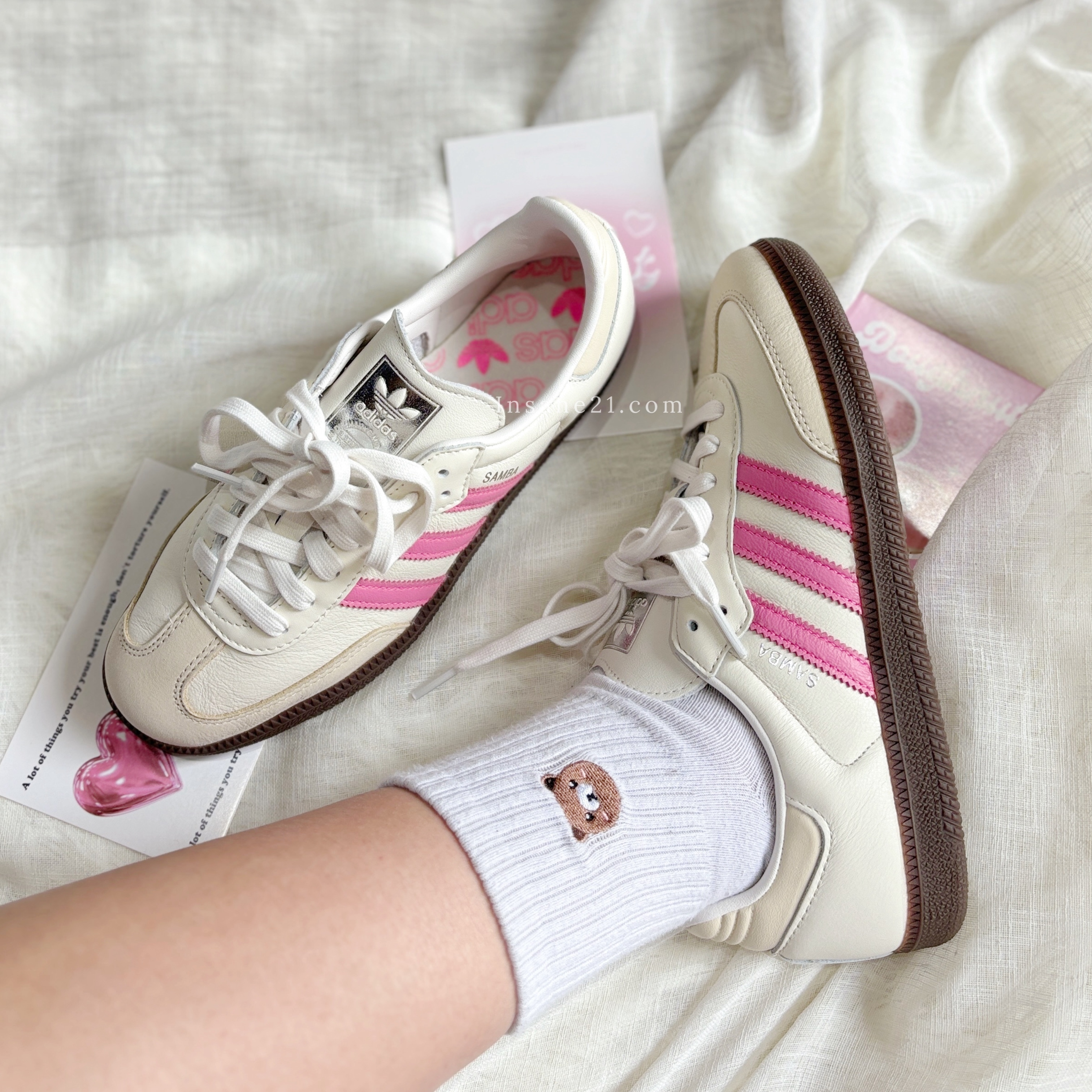 ADIDAS SAMBA OG 莫蘭迪粉 銀標 膠底 休閒鞋 德訓鞋 女鞋 IG1962