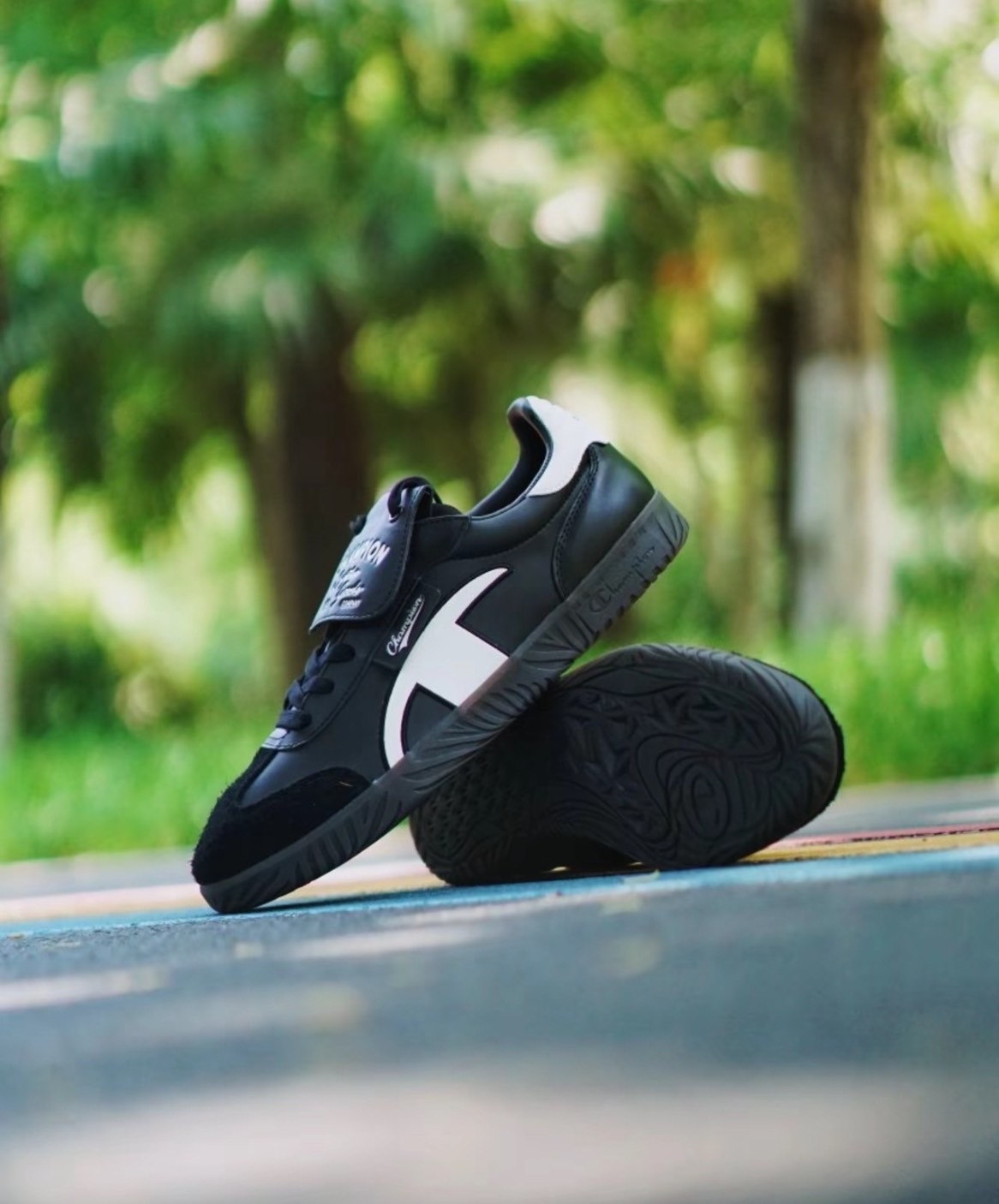 champion essentials champ t-traine 復古 黑色 德訓鞋