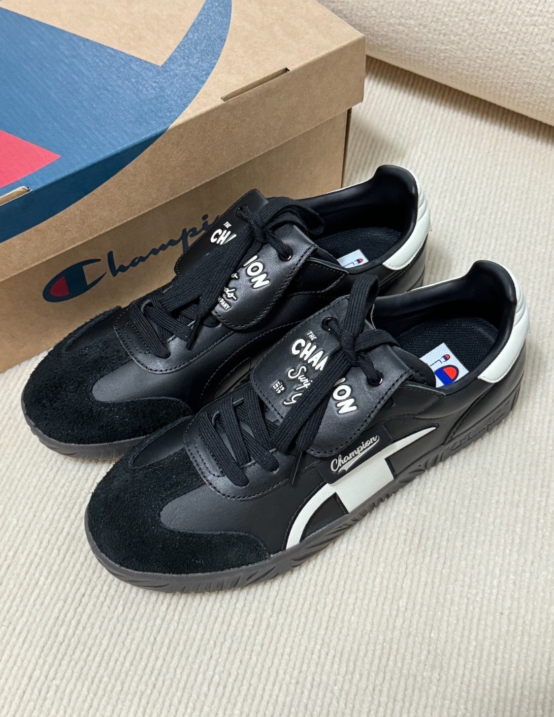 champion essentials champ t-traine 復古 黑色 德訓鞋