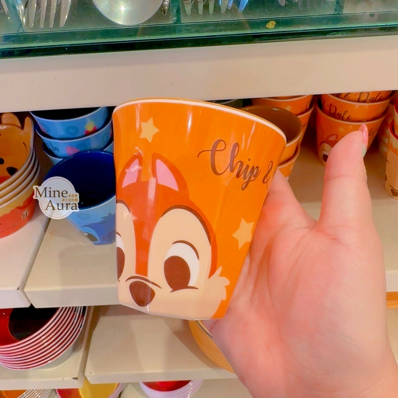 奇奇蒂蒂 Chip 'n Dale 大頭 圖案 水杯 -香港迪士尼樂園