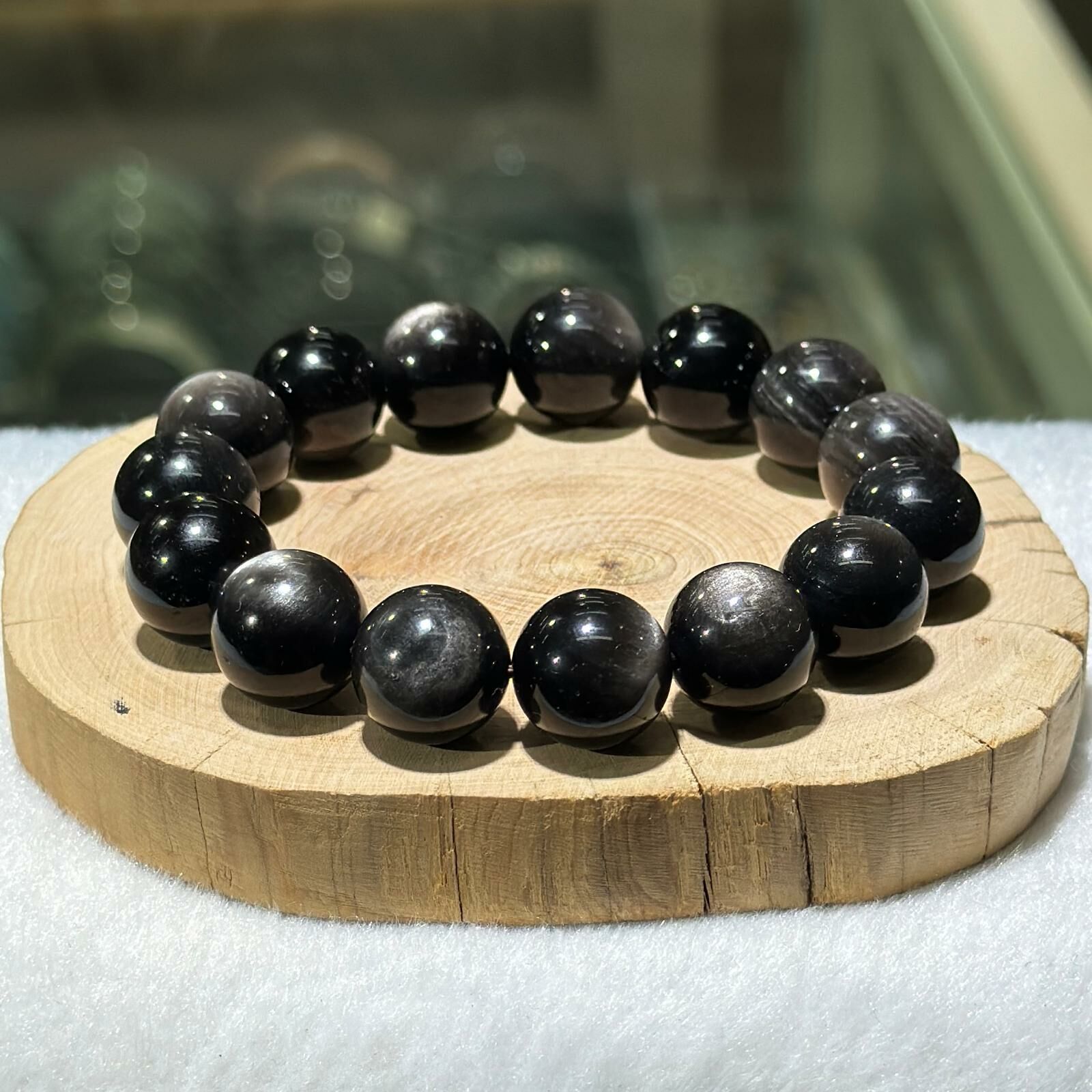大m💫銀曜石手串 14 mm +/-
