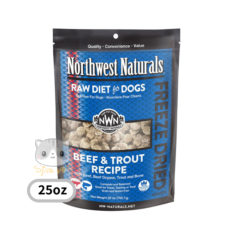 NWN-Northwest Naturals - Freeze Dried Diets for Dogs Beef & Trout Recipe 708.7g (25oz)