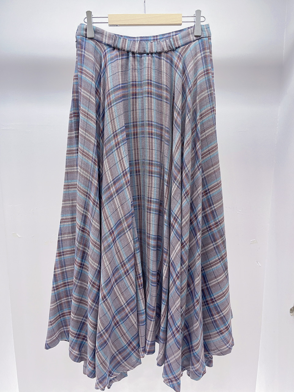 格子不規則長裙