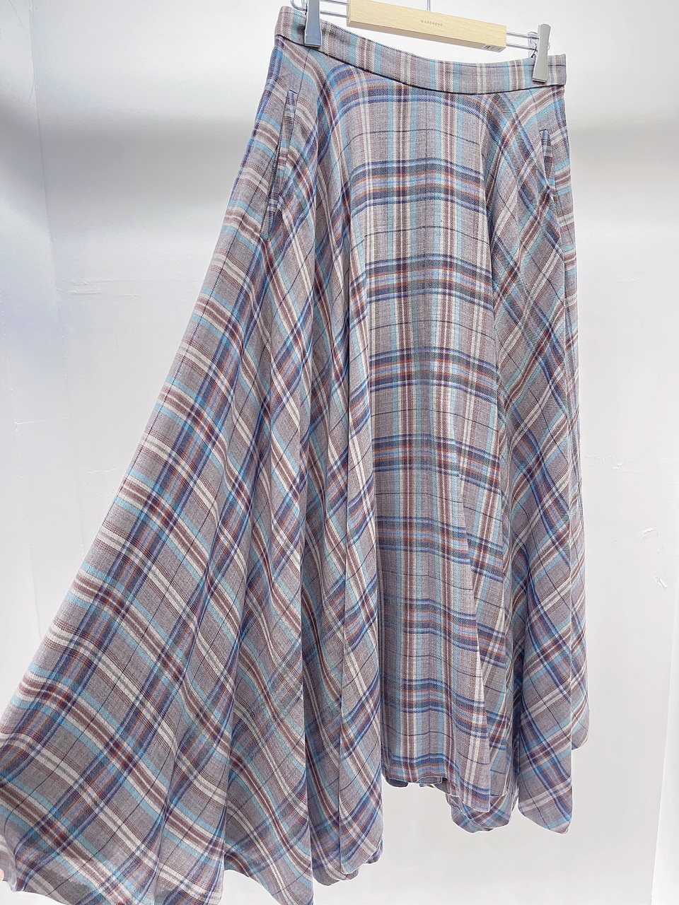 格子不規則長裙