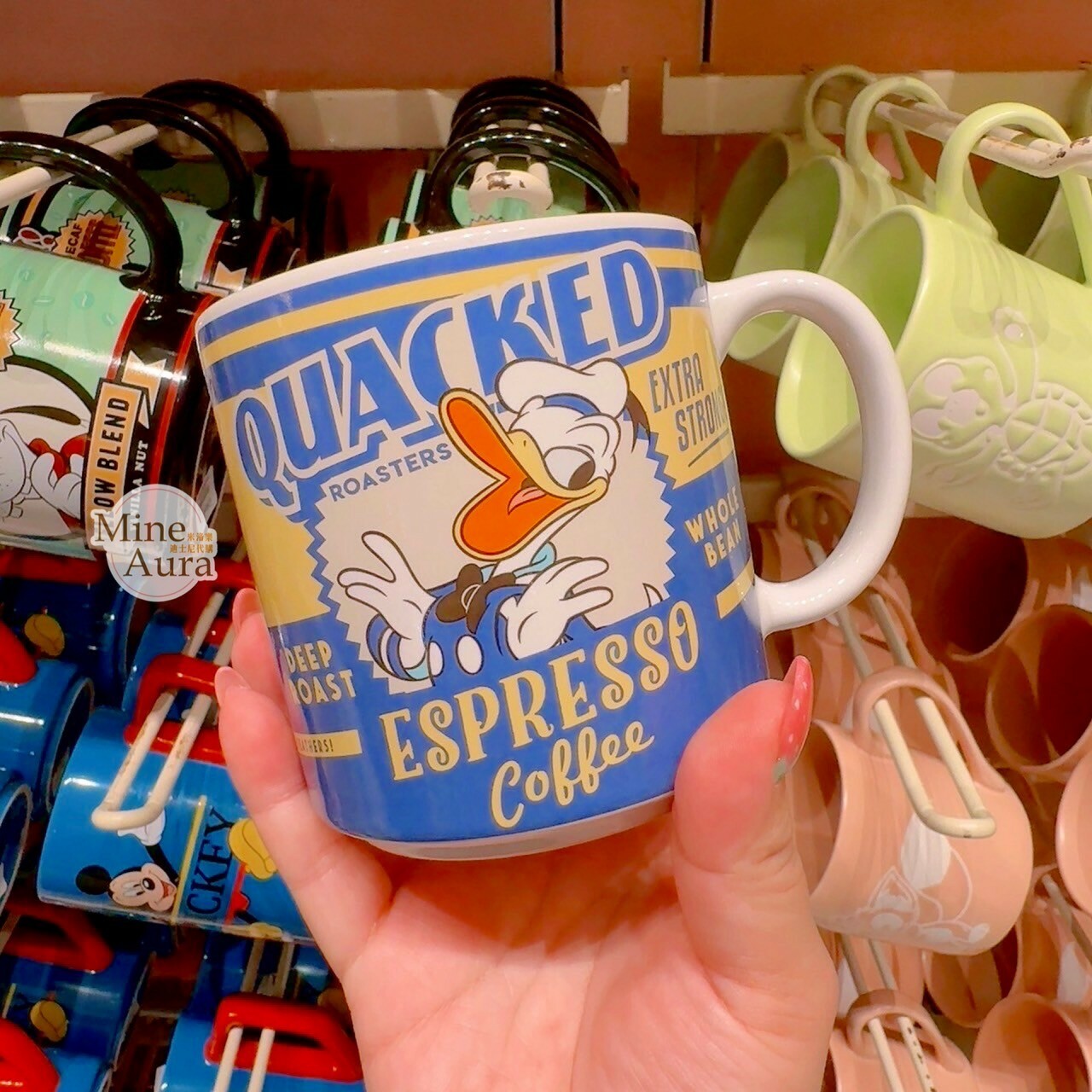 復古漫畫風 唐老鴨 Donald 圖案 陶瓷馬克杯 水杯 -香港迪士尼樂園