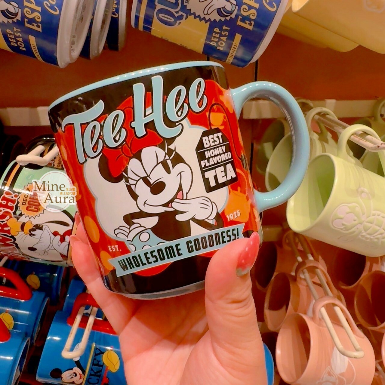 復古漫畫風 米妮 Minnie 圖案 陶瓷馬克杯 水杯 -香港迪士尼樂園