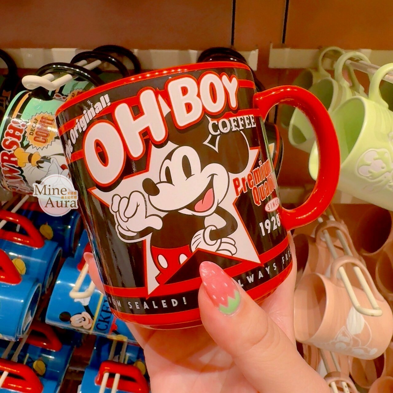 復古漫畫風 米奇 Mickey 圖案 陶瓷馬克杯 水杯 -香港迪士尼樂園