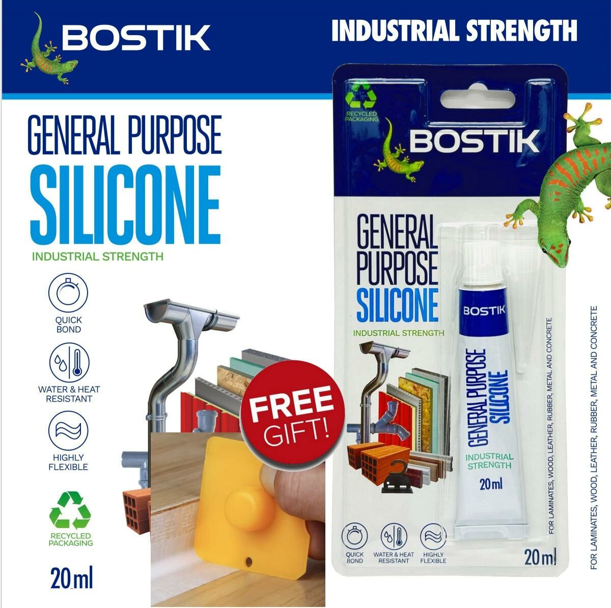 Bostik - Bostik® 多用途玻璃膠, 透明 20毫升《送小刮神器》《香港行貨》AA