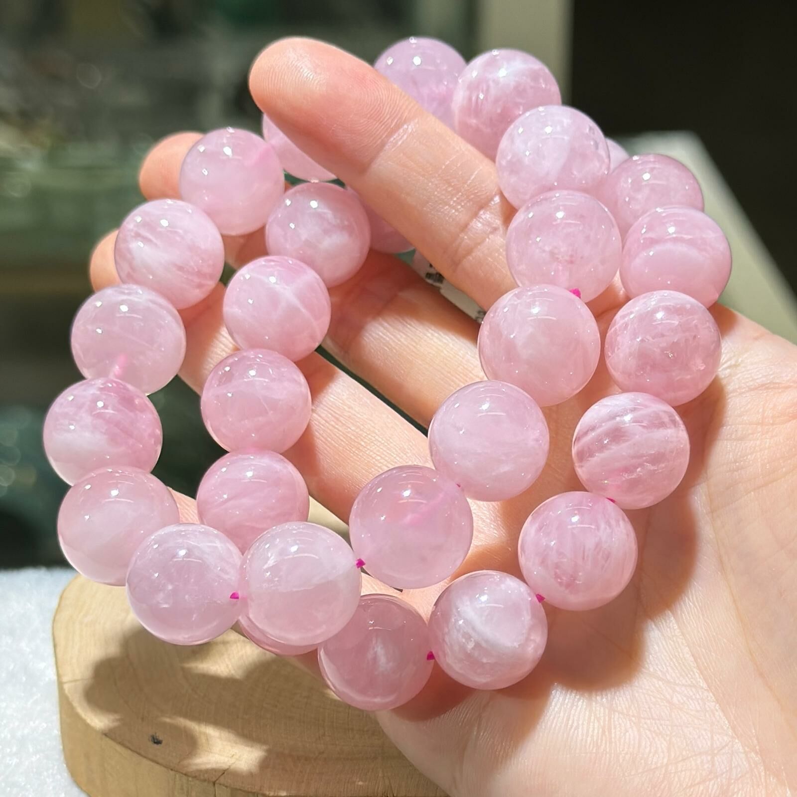 大m💫櫻花粉水晶手串