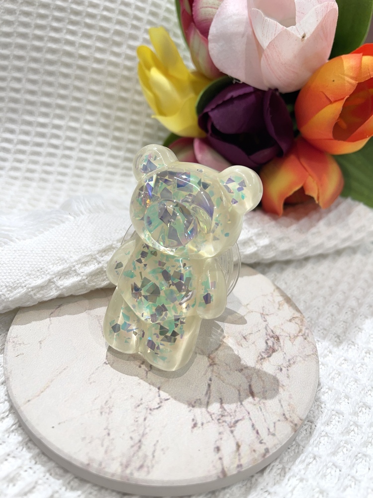 『黃』亮片熊熊手機支架