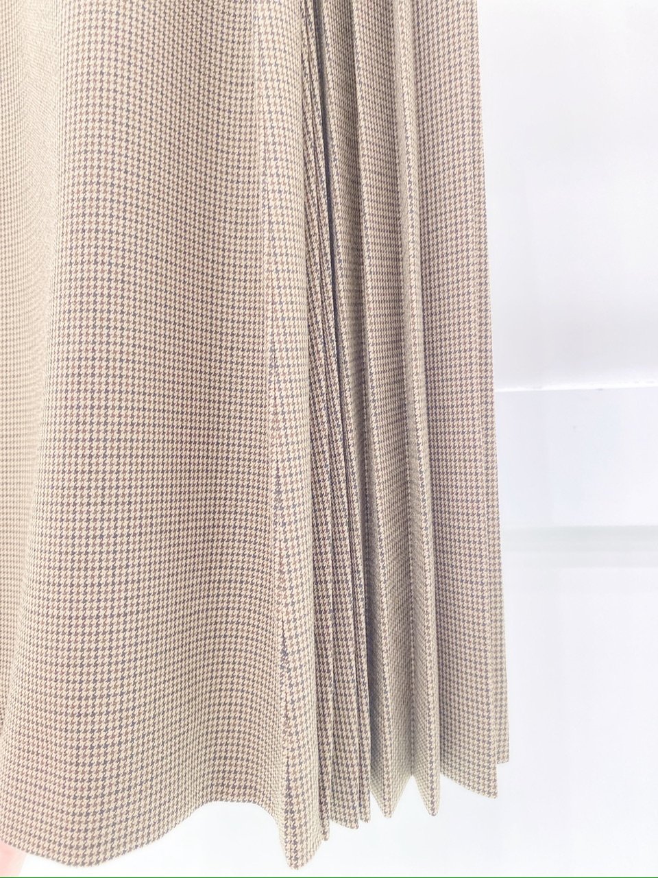 千鳥格側邊百摺裙