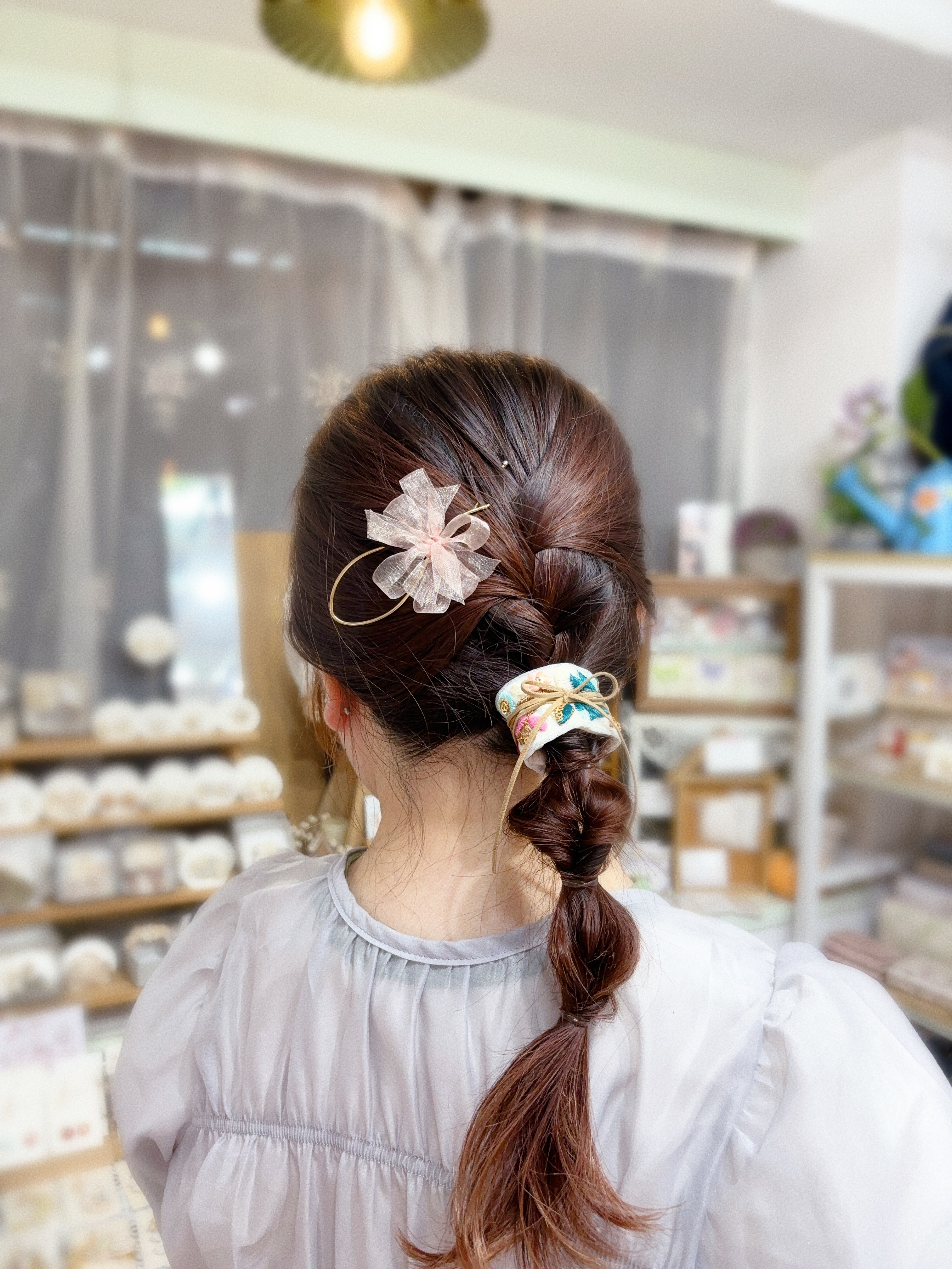 網紗鎖匙形髮夾