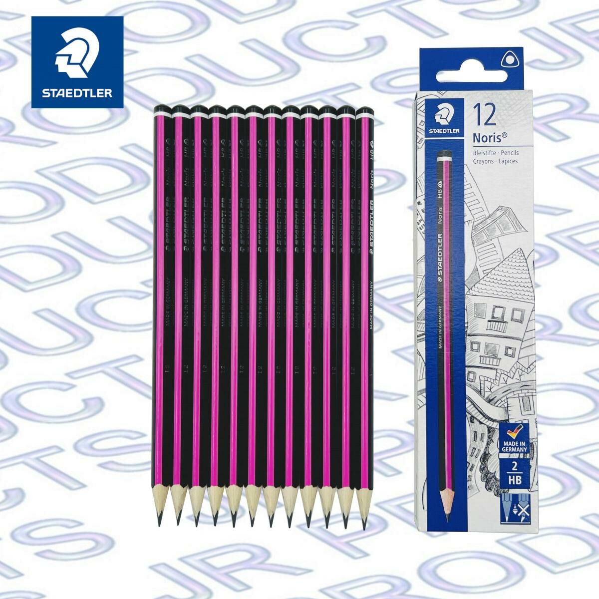 施德樓 - 德國施德樓Noris®粉紅杆HB三角鉛筆 No.118 HB-209 -12支 / 盒