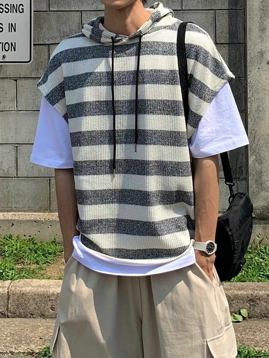 橫間連帽背心 V954