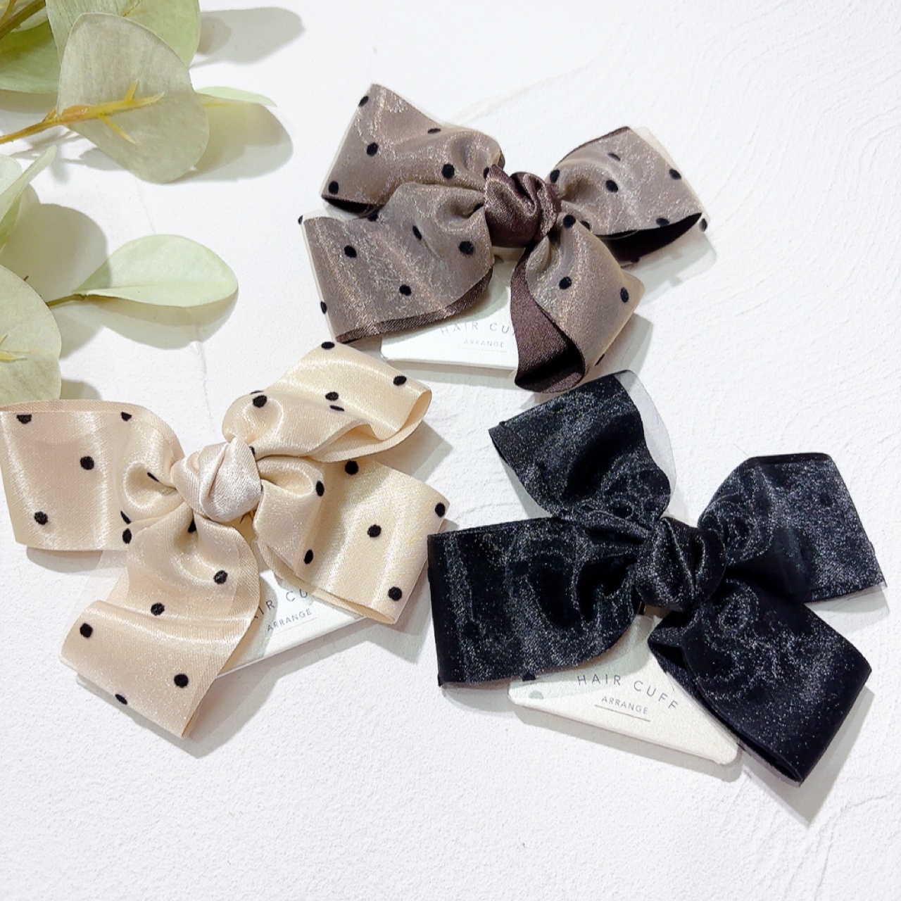 波點蝴蝶結髮圈插