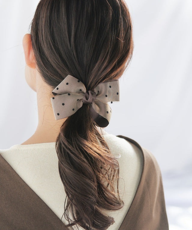波點蝴蝶結髮圈插
