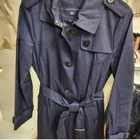 [S] TOMMY HILFIGER LADIES TRENCH COAT,MIDNIGHT BLUE, TWOMC323-MID [FINAL SALE] (STH814)