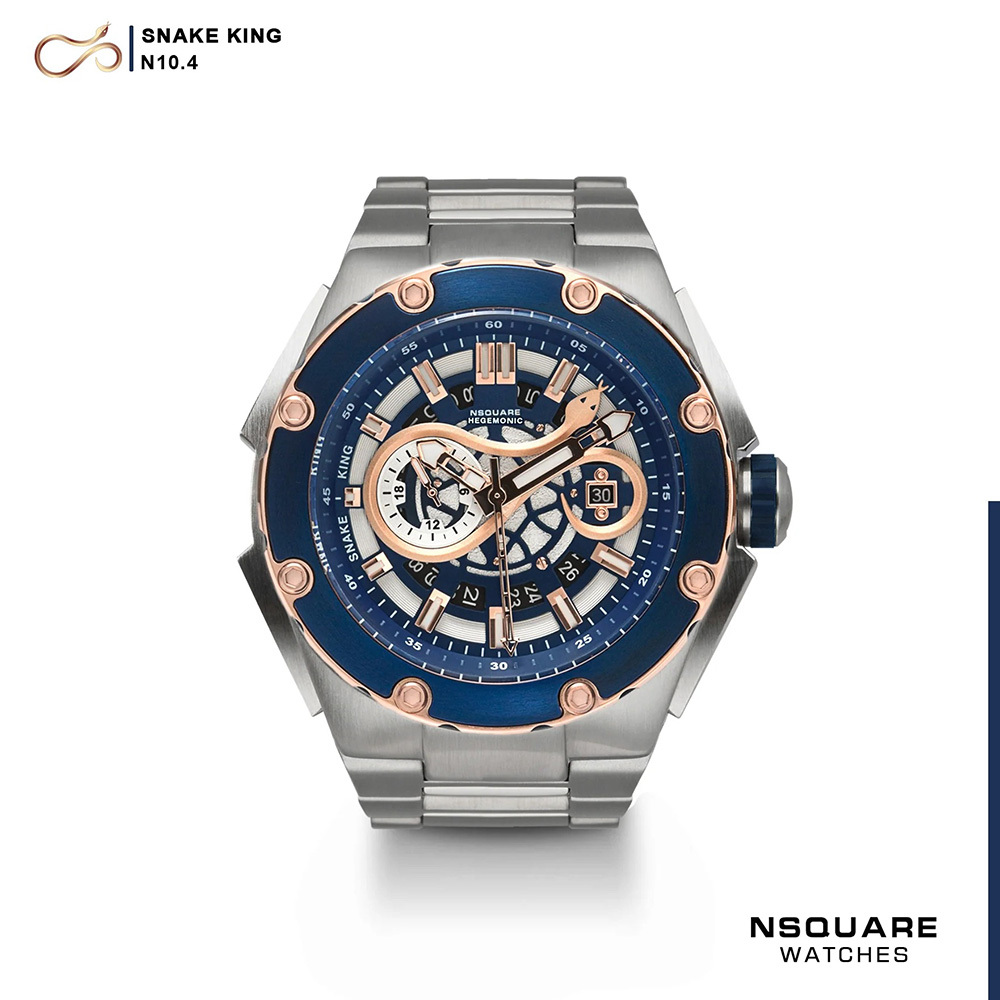 【NSQUARE】SNAKE KING蛇皇系列 G0471-N10.4SS 尊爵皇家 鈷藍蛇紋 機械腕錶 手錶