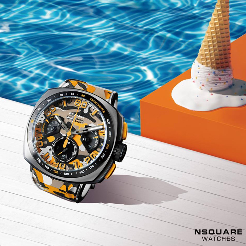 【NSQUARE】NICK CHRONO CAMO迷彩系列 活力橘 橡膠運動風 G0369-N20.4