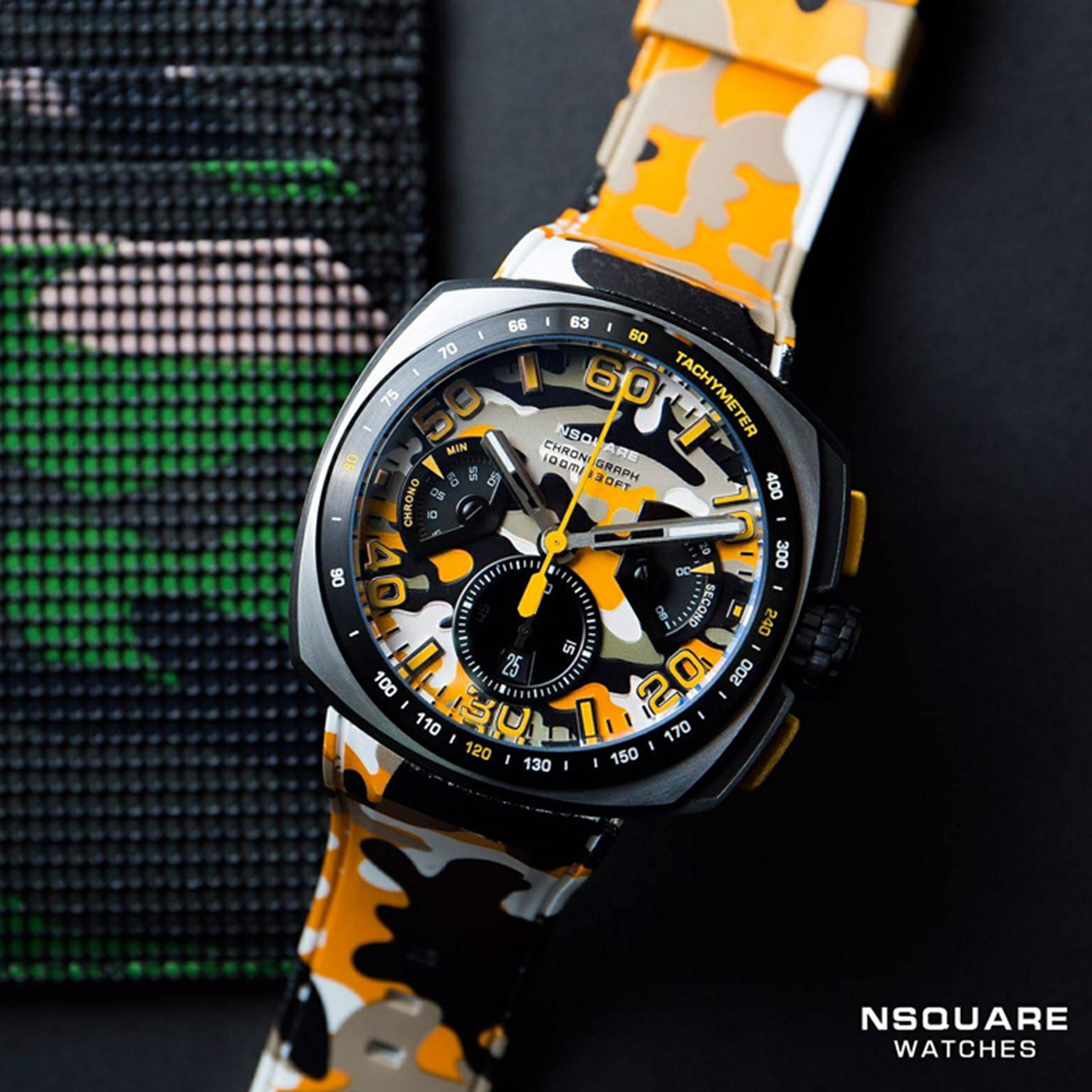 【NSQUARE】NICK CHRONO CAMO迷彩系列 活力橘 橡膠運動風 G0369-N20.4