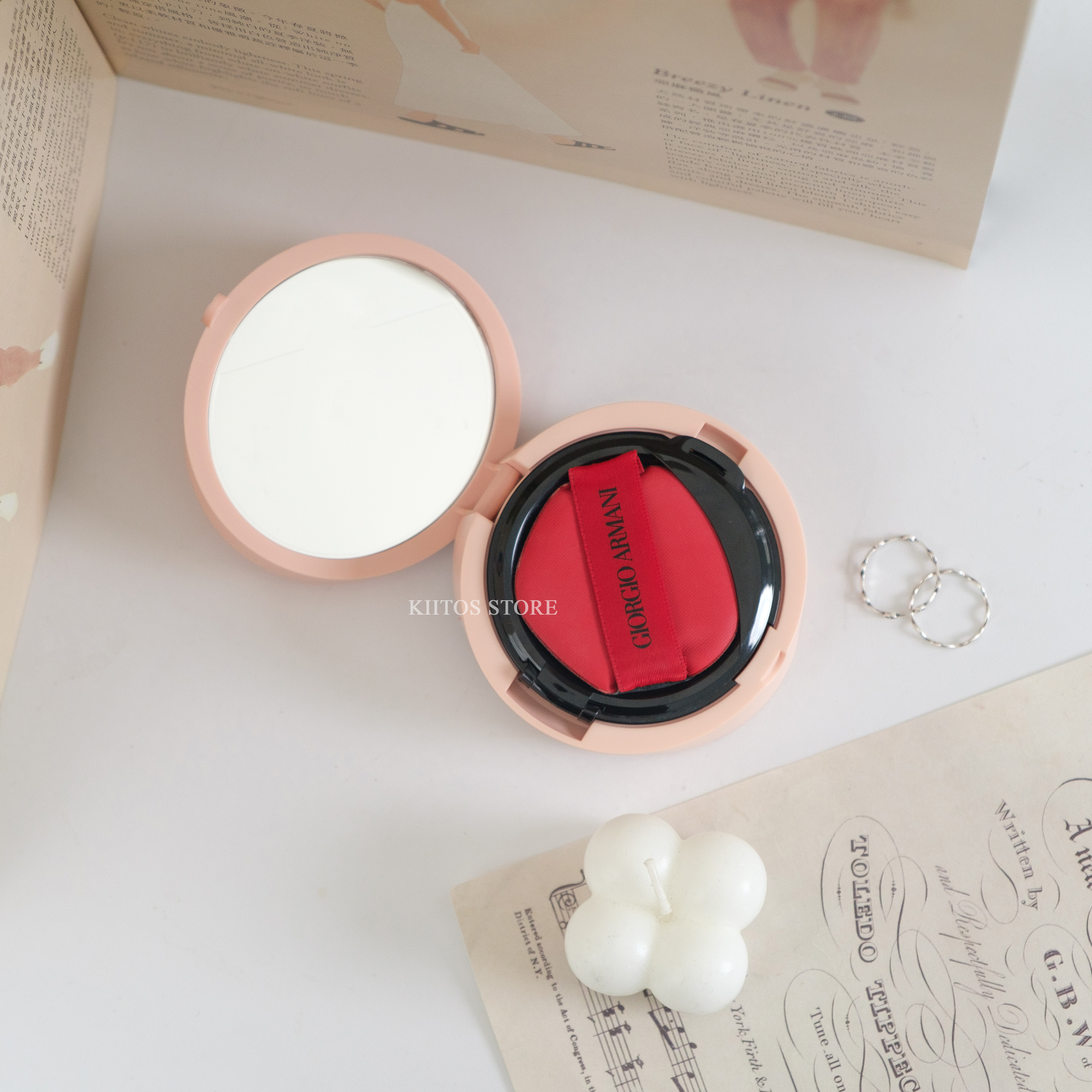 現貨 Giorgio Armani 裸粉小羊皮 冷煙粉氣墊 02 03 完美絲絨持久氣墊粉餅(含粉蕊)