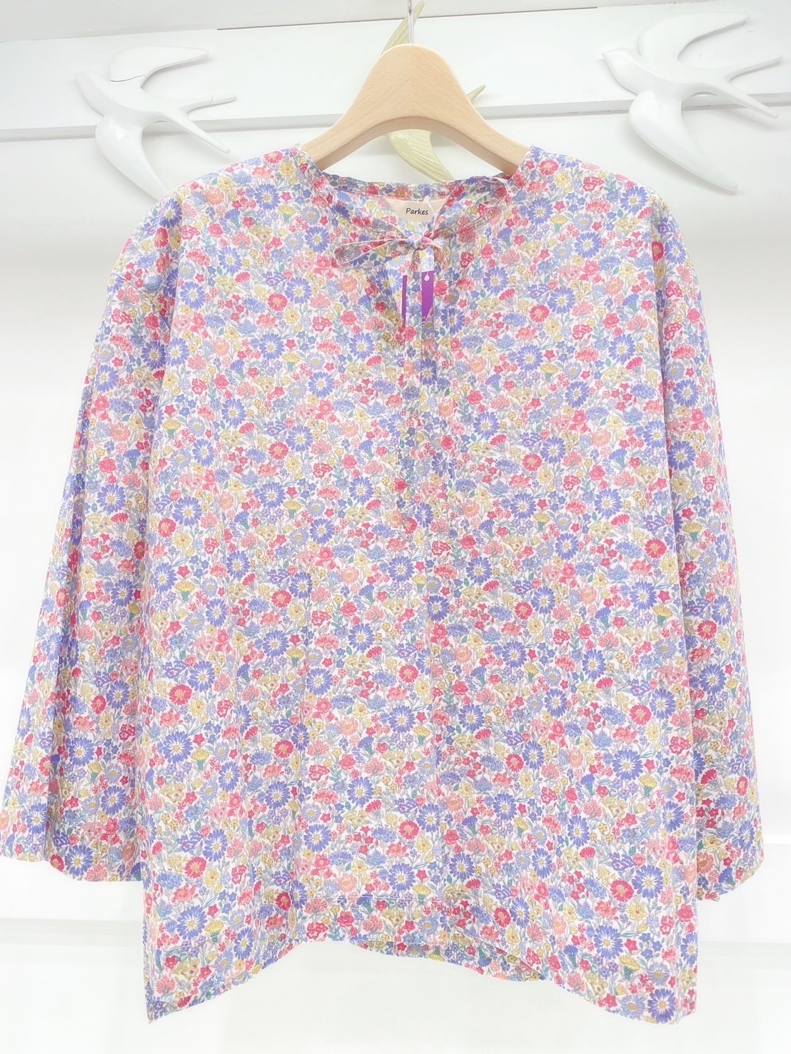 花布七分袖上衣