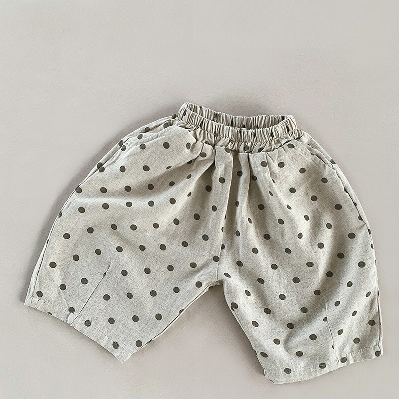 夏季舒適圓點七分寬褲