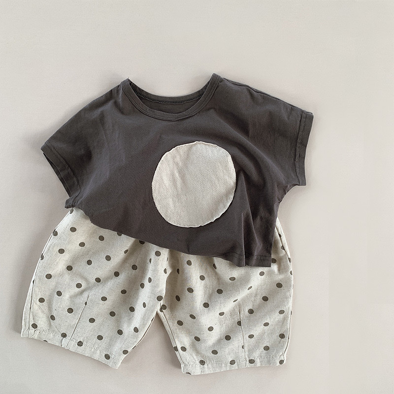 夏季舒適圓點七分寬褲