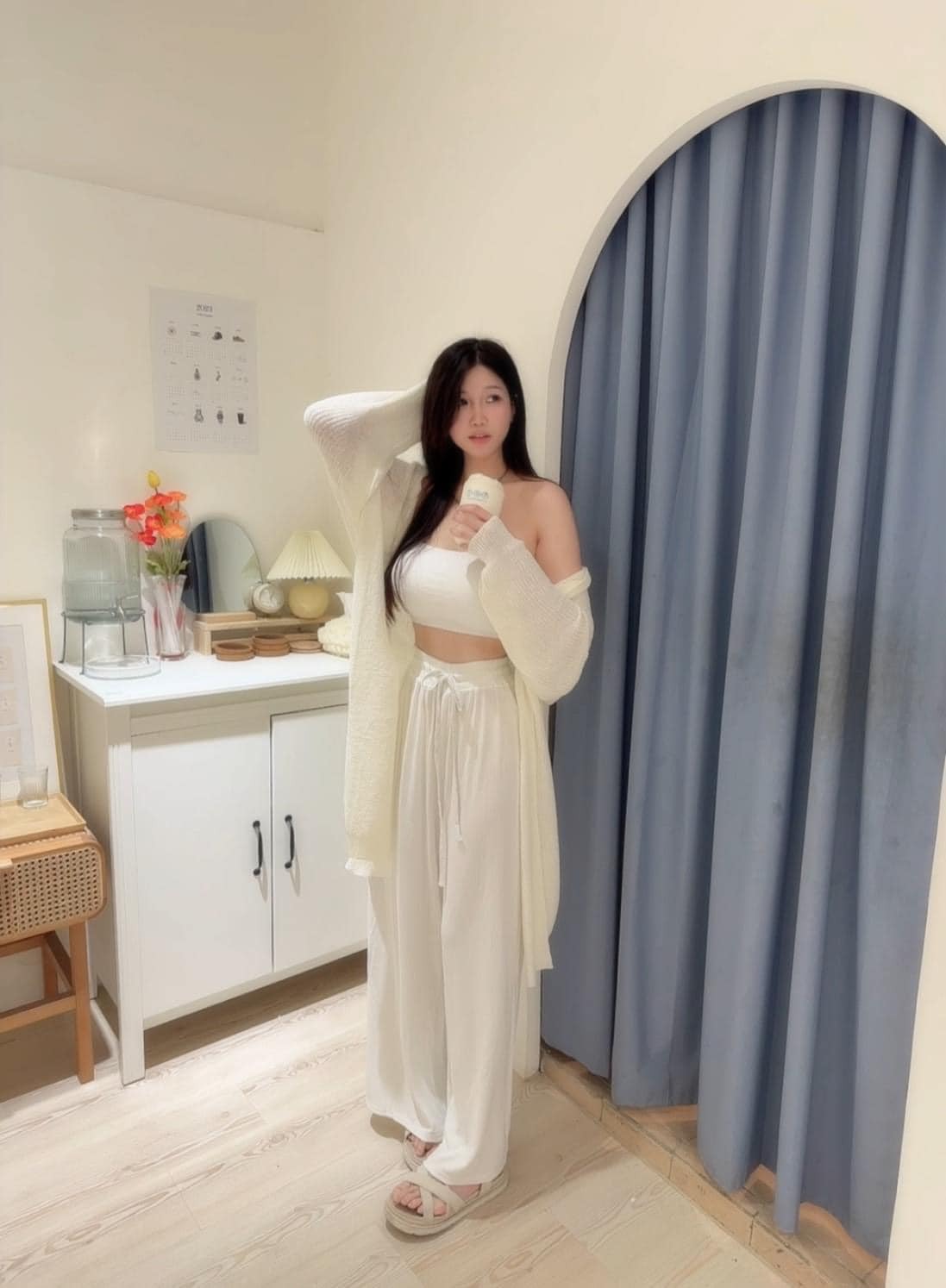 軟針織長版罩衫