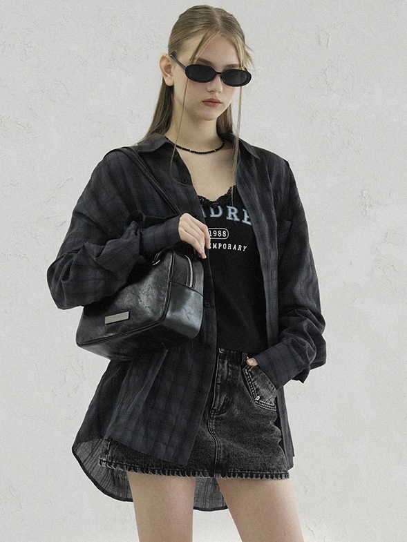 <預購> 韓國AVANDRESS OVERFIT蘇格蘭紋襯衫