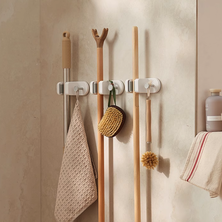 壁面收納|免打孔掃具掛架 - 懶角落