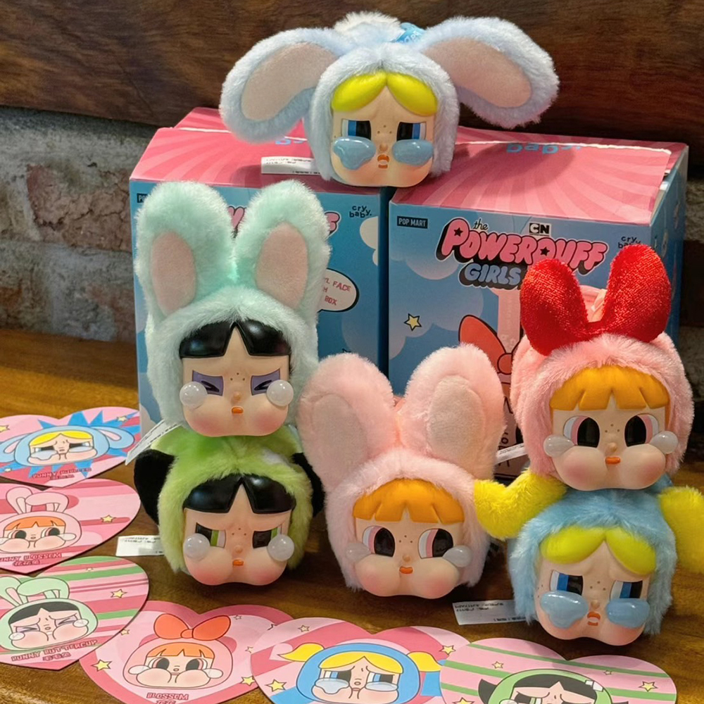 POP MART 泡泡瑪特 X CRYBABY 飛天小女警 哭哭臉 搪膠臉毛絨 磁吸鑰匙圈 吊飾 掛飾 盒玩 盲盒