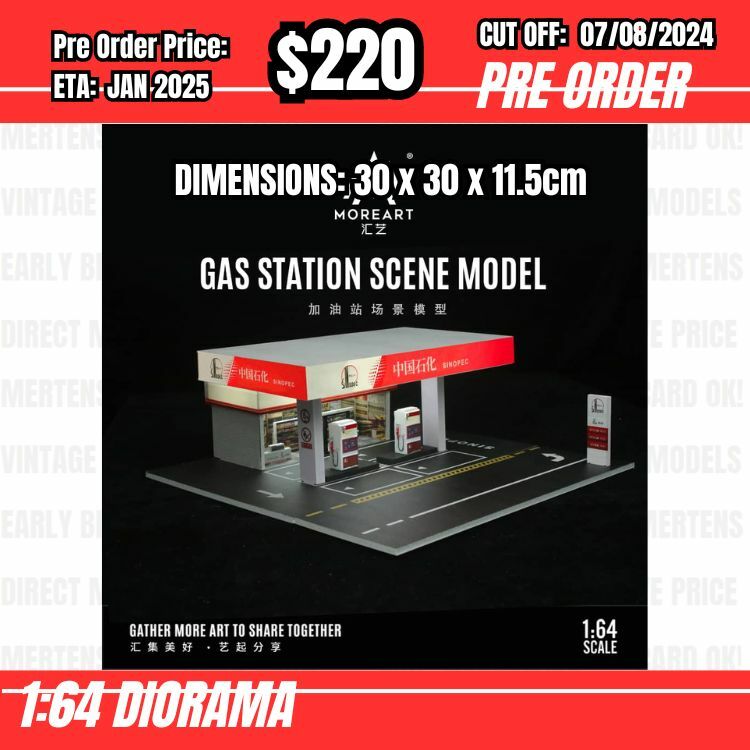 PO-$220 * Moreart * 1:64 Diorama - Gas Station SINOPEC (30 x 30 x 11.5cm) [OD28/07]