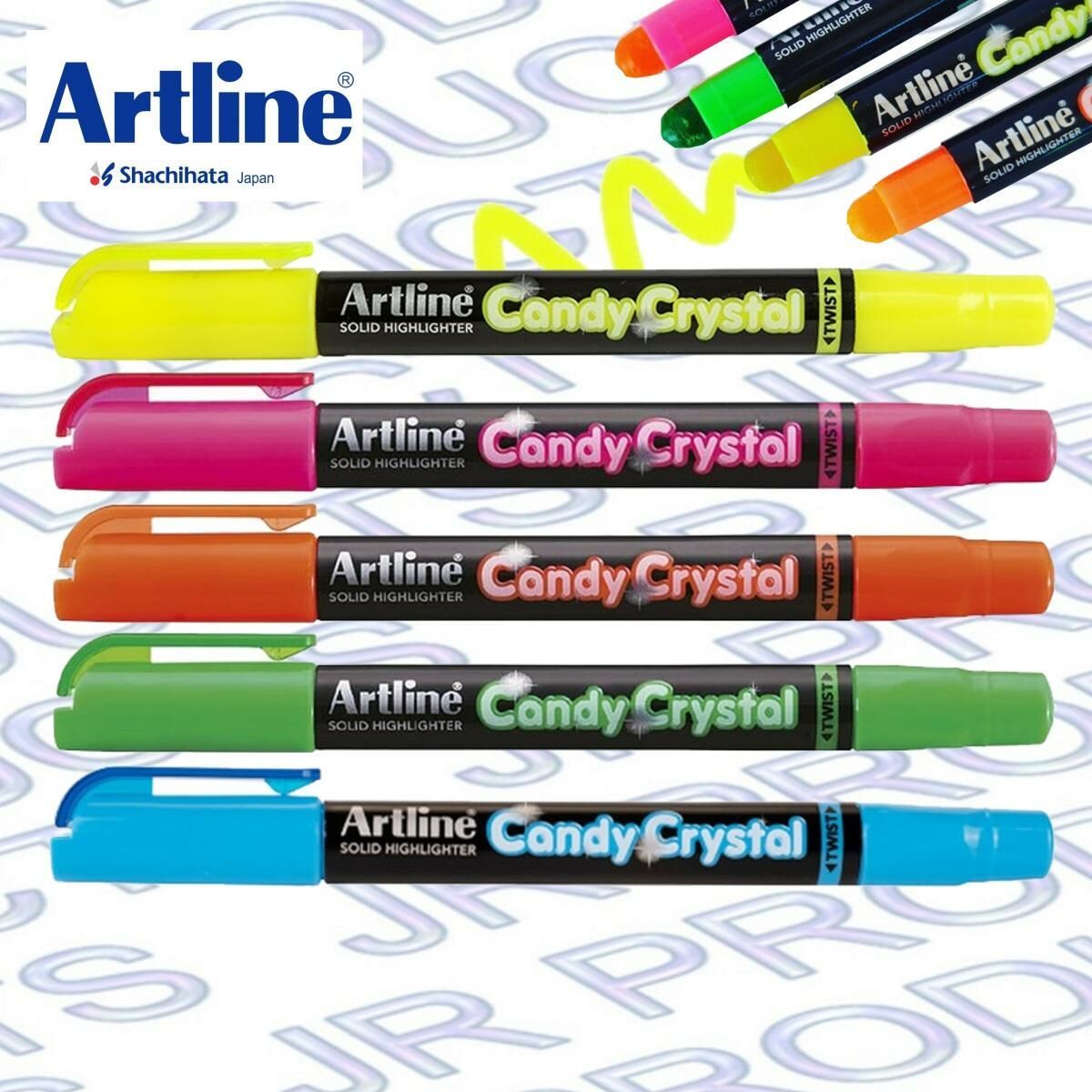 Artline - Artline 固體水晶螢光筆, 螢光5色套裝 #EK-680