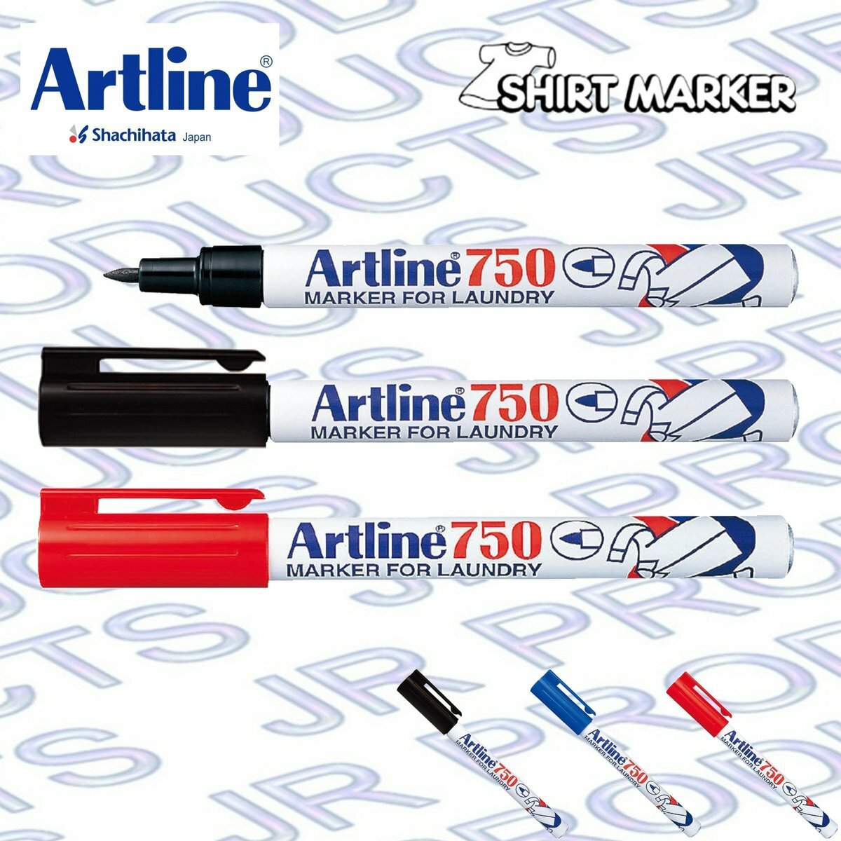 Artline - 日本雅麗牌 EK-750 布料T恤衣服記號筆 (3支)