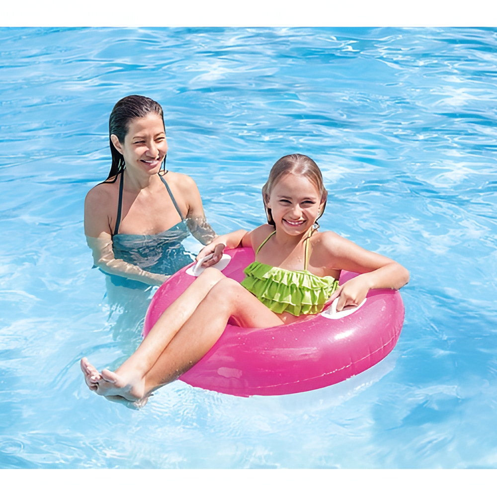 霓虹色充氣泳圈水泡 - 粉紅