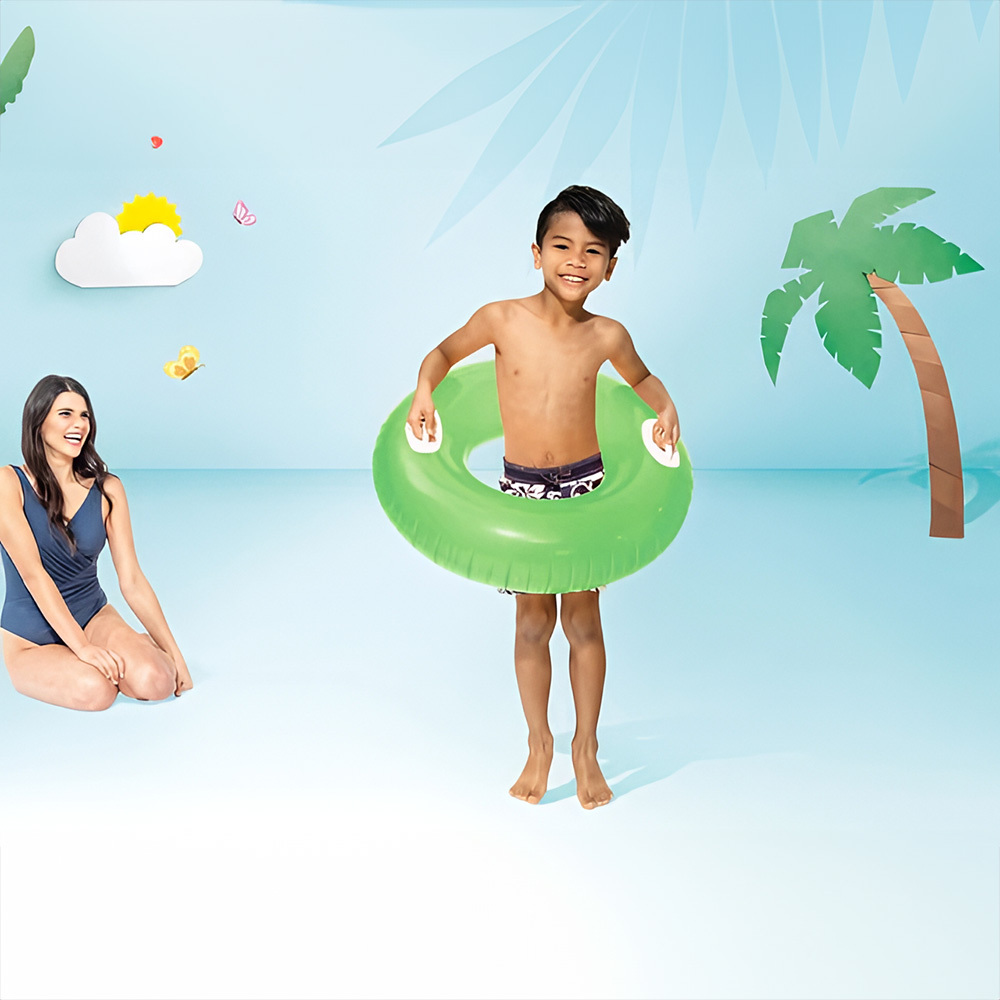 霓虹色充氣泳圈水泡 - 綠