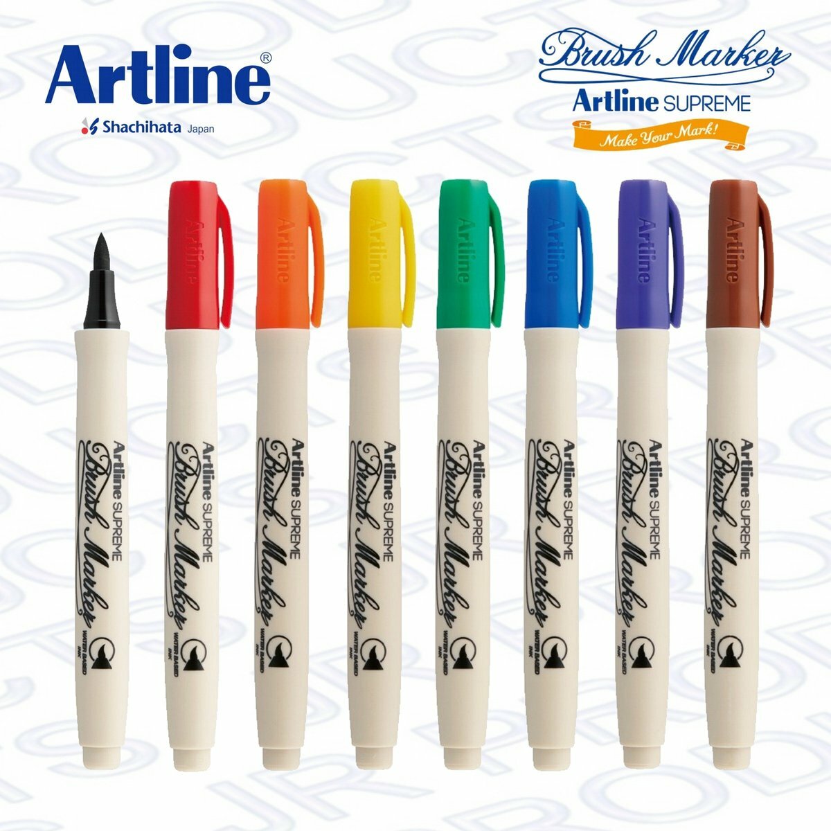 Artline - 日本雅麗牌EPF-F軟芯書法水筆, 8支 《經典8色系列》《香港行貨》