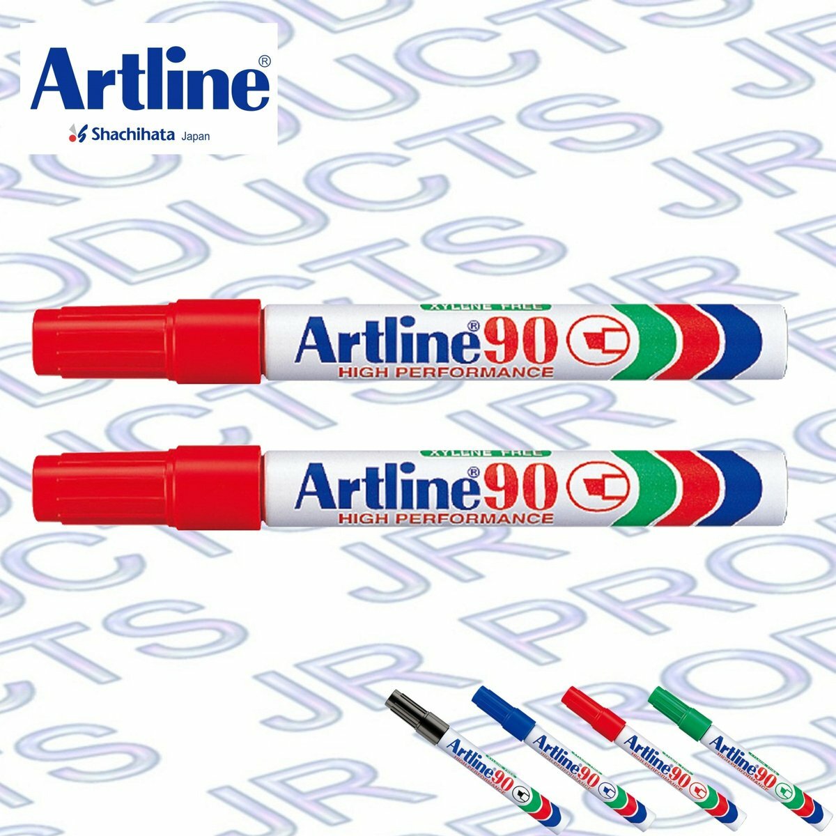 Artline - 日本雅麗牌 EK-90 經典方頭油性記號筆 (2支)